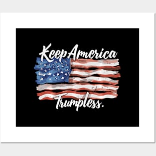 Keep America Trumpless American Flag Map Posters and Art